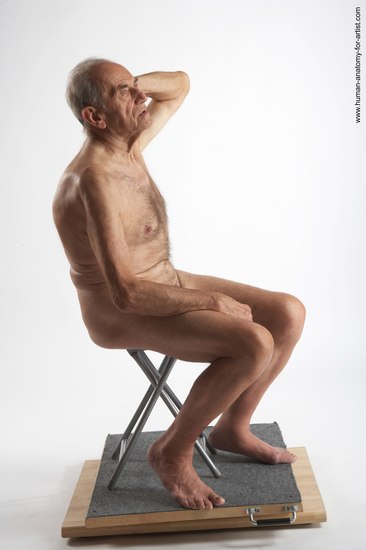 and more Nude Man White Sitting poses - simple Slim Short Brown Sitting poses - ALL Realistic