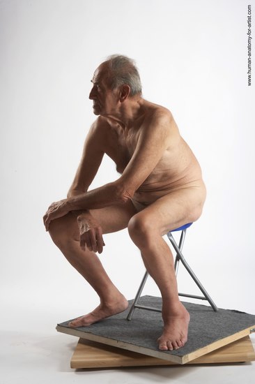 and more Nude Man White Sitting poses - simple Slim Short Brown Sitting poses - ALL Realistic