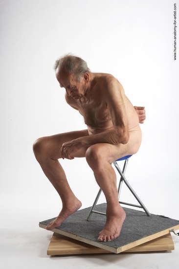 and more Nude Man White Sitting poses - simple Slim Short Brown Sitting poses - ALL Realistic