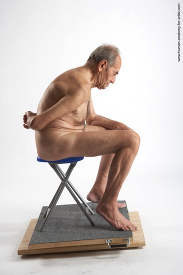 and more Nude Man White Sitting poses - simple Slim Short Brown Sitting poses - ALL Realistic