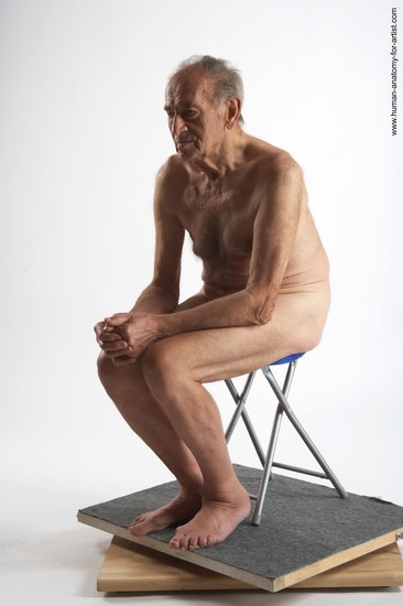 and more Nude Man White Sitting poses - simple Slim Short Brown Sitting poses - ALL Realistic