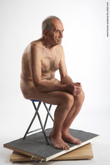 and more Nude Man White Sitting poses - simple Slim Short Brown Sitting poses - ALL Realistic