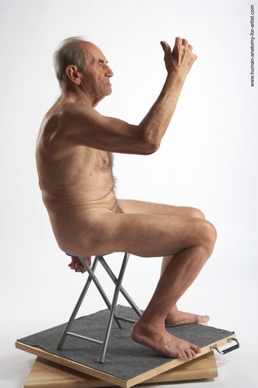 and more Nude Man White Sitting poses - simple Slim Short Brown Sitting poses - ALL Realistic