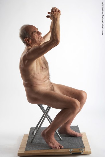 and more Nude Man White Sitting poses - simple Slim Short Brown Sitting poses - ALL Realistic