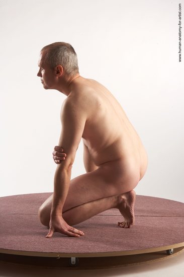 Nude Man White Kneeling poses - ALL Slim Short Grey Kneeling poses - on one knee Realistic