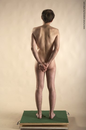 Nude Man White Standing poses - ALL Slim Short Brown Standing poses - simple Realistic