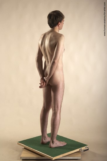 Nude Man White Standing poses - ALL Slim Short Brown Standing poses - simple Realistic