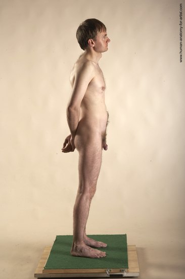 Nude Man White Standing poses - ALL Slim Short Brown Standing poses - simple Realistic