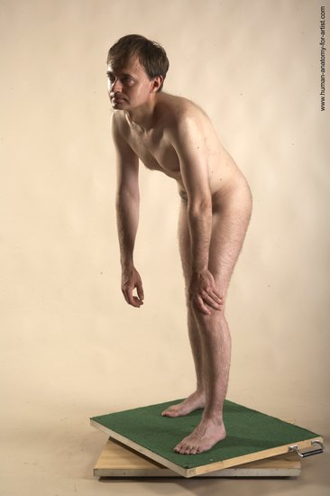 Nude Man White Standing poses - ALL Slim Short Brown Standing poses - simple Realistic