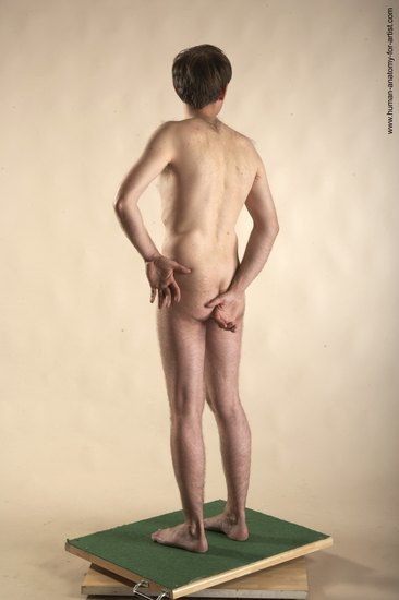 Nude Man White Standing poses - ALL Slim Short Brown Standing poses - simple Realistic