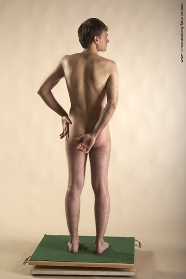 Nude Man White Standing poses - ALL Slim Short Brown Standing poses - simple Realistic