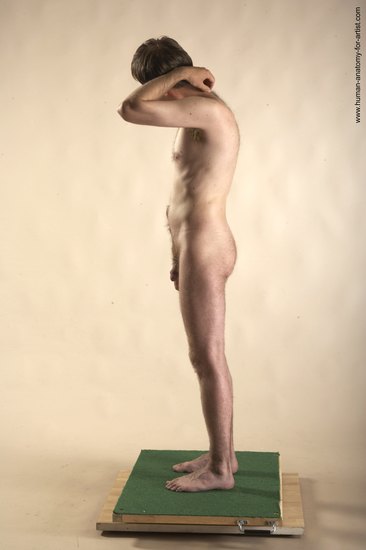 Nude Man White Standing poses - ALL Slim Short Brown Standing poses - simple Realistic