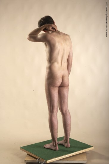 Nude Man White Standing poses - ALL Slim Short Brown Standing poses - simple Realistic