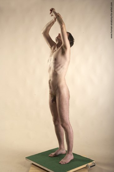 Nude Man White Standing poses - ALL Slim Short Brown Standing poses - simple Realistic