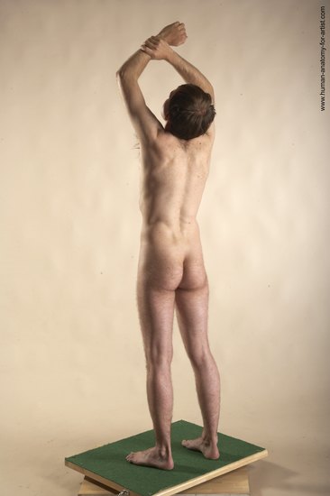 Nude Man White Standing poses - ALL Slim Short Brown Standing poses - simple Realistic