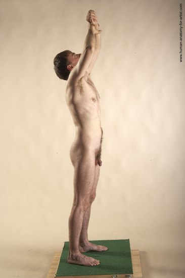 Nude Man White Standing poses - ALL Slim Short Brown Standing poses - simple Realistic