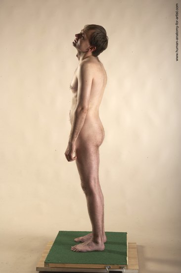 Nude Man White Standing poses - ALL Slim Short Brown Standing poses - simple Realistic