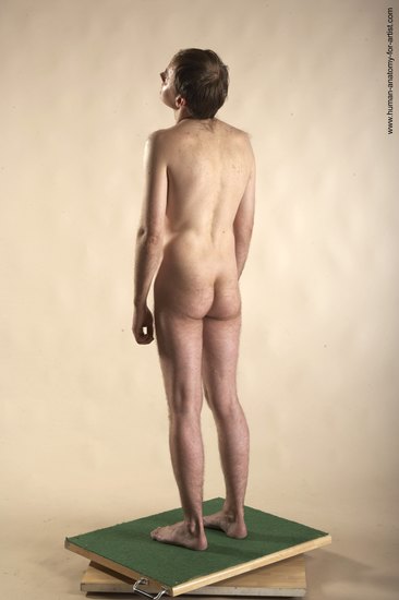 Nude Man White Standing poses - ALL Slim Short Brown Standing poses - simple Realistic