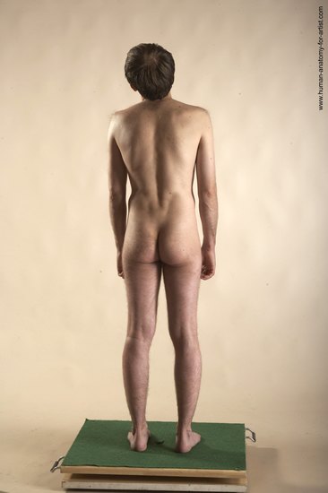 Nude Man White Standing poses - ALL Slim Short Brown Standing poses - simple Realistic