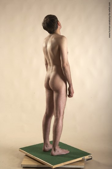 Nude Man White Standing poses - ALL Slim Short Brown Standing poses - simple Realistic