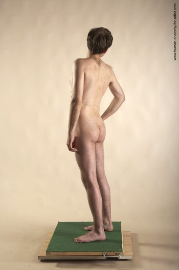 Nude Man White Standing poses - ALL Slim Short Brown Standing poses - simple Realistic