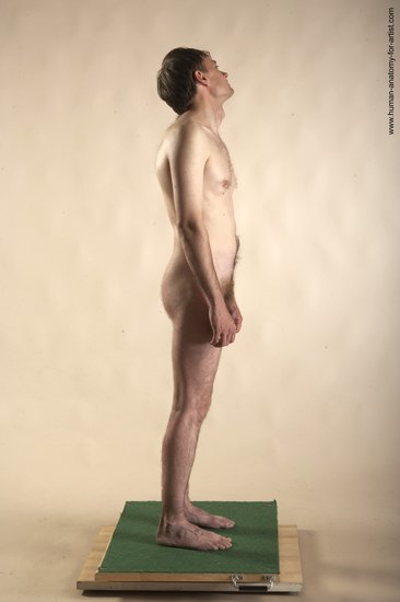 Nude Man White Standing poses - ALL Slim Short Brown Standing poses - simple Realistic