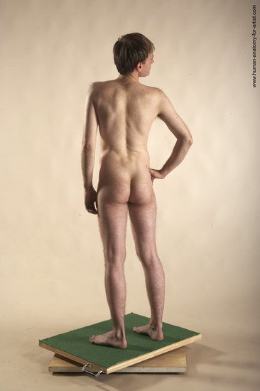 Nude Man White Standing poses - ALL Slim Short Brown Standing poses - simple Realistic