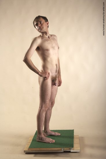 Nude Man White Standing poses - ALL Slim Short Brown Standing poses - simple Realistic