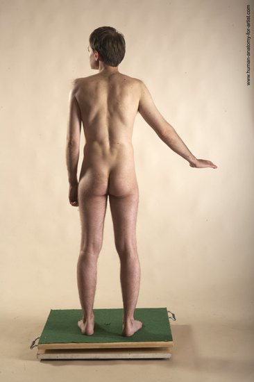 Nude Man White Standing poses - ALL Slim Short Brown Standing poses - simple Realistic