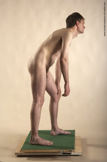 Nude Man White Standing poses - ALL Slim Short Brown Standing poses - simple Realistic