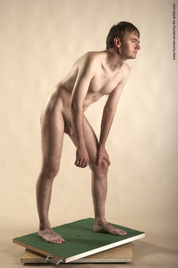 Nude Man White Standing poses - ALL Slim Short Brown Standing poses - simple Realistic