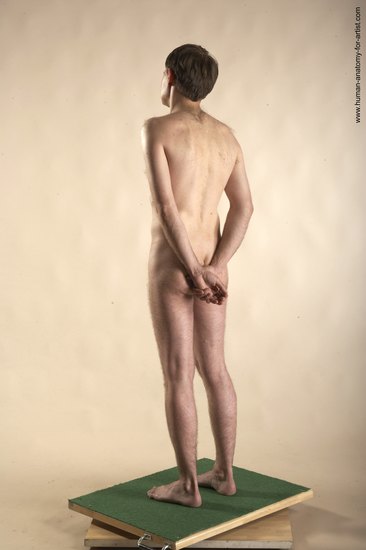 Nude Man White Standing poses - ALL Slim Short Brown Standing poses - simple Realistic