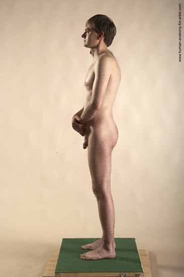 Nude Man White Standing poses - ALL Slim Short Brown Standing poses - simple Realistic