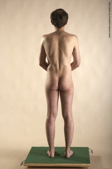 Nude Man White Standing poses - ALL Slim Short Brown Standing poses - simple Realistic