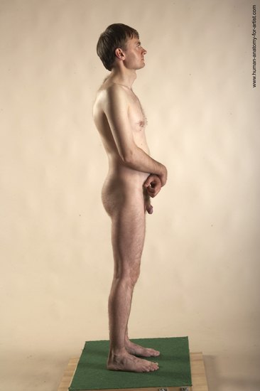 Nude Man White Standing poses - ALL Slim Short Brown Standing poses - simple Realistic