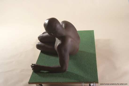 Underwear Man Black Laying poses - ALL Average Bald Laying poses - on back Academic