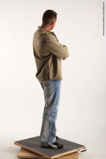 Casual Man White Standing poses - ALL Muscular Short Brown Standing poses - simple Academic