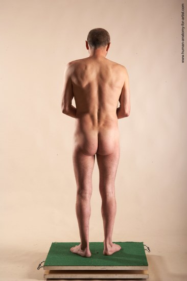 Nude Man White Standing poses - ALL Slim Bald Standing poses - simple Realistic