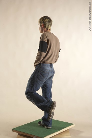 Casual Man White Standing poses - ALL Slim Short Brown Standing poses - simple Academic