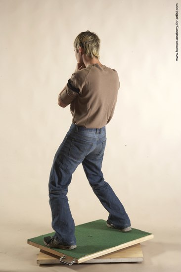 Casual Man White Standing poses - ALL Slim Short Brown Standing poses - simple Academic