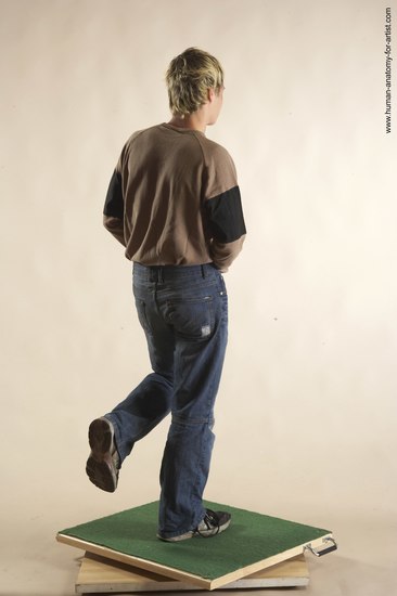 Casual Man White Standing poses - ALL Slim Short Brown Standing poses - simple Academic