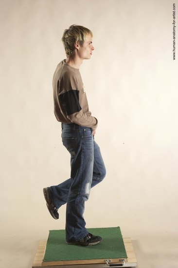 Casual Man White Standing poses - ALL Slim Short Brown Standing poses - simple Academic