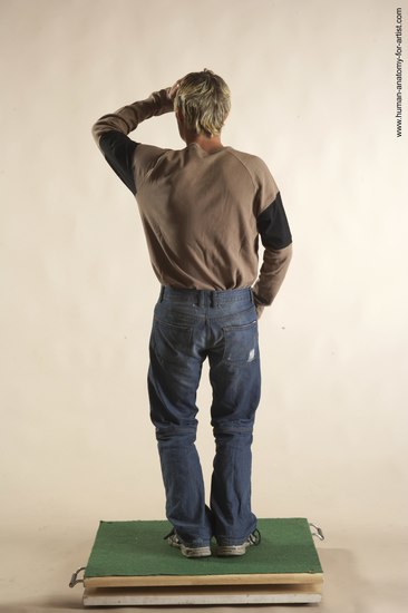 Casual Man White Standing poses - ALL Slim Short Brown Standing poses - simple Academic