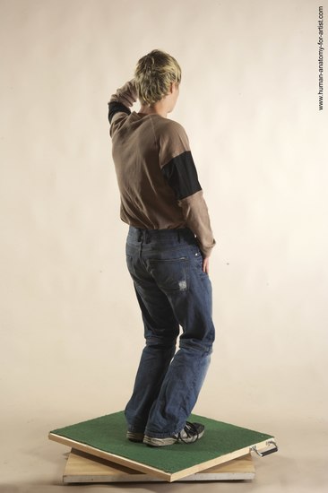 Casual Man White Standing poses - ALL Slim Short Brown Standing poses - simple Academic