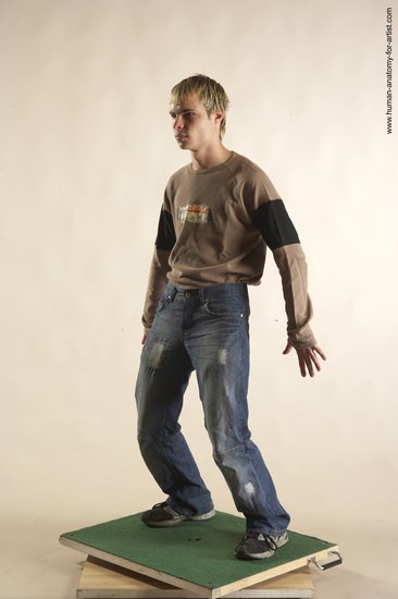 Casual Man White Standing poses - ALL Slim Short Brown Standing poses - simple Academic