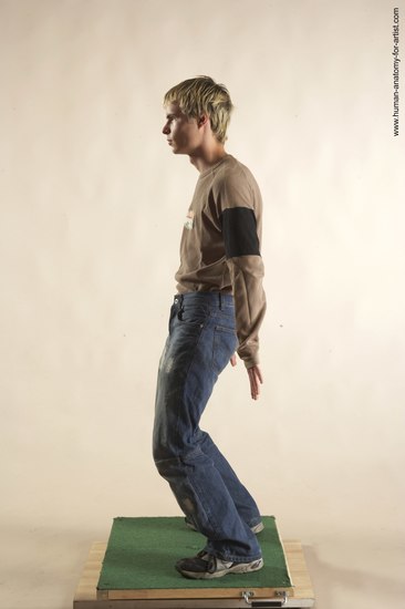 Casual Man White Standing poses - ALL Slim Short Brown Standing poses - simple Academic