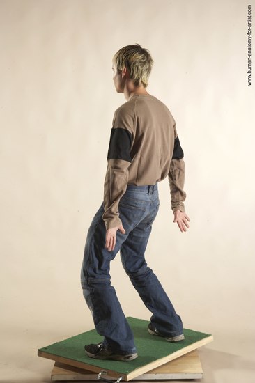 Casual Man White Standing poses - ALL Slim Short Brown Standing poses - simple Academic