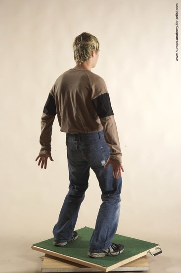 Casual Man White Standing poses - ALL Slim Short Brown Standing poses - simple Academic