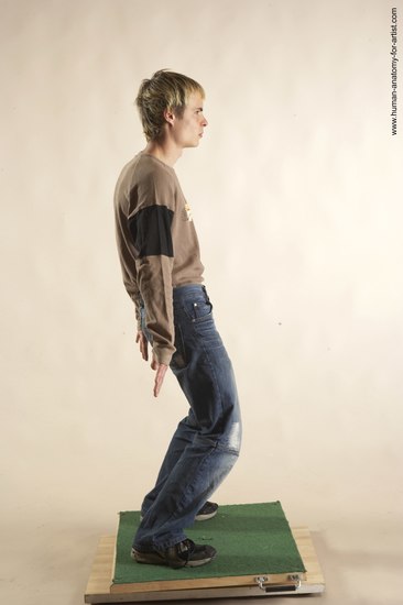 Casual Man White Standing poses - ALL Slim Short Brown Standing poses - simple Academic