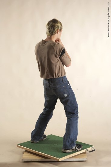 Casual Man White Standing poses - ALL Slim Short Brown Standing poses - simple Academic